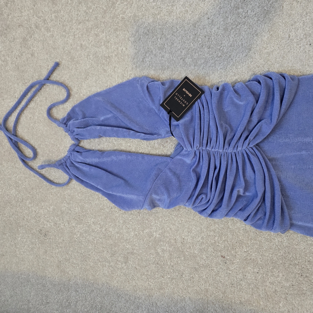 Elegant Blue Halter Dress